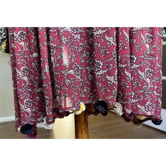 ZARA Woman Patchwork Floral Midi Dress Tassel Hem Boho L EUR L MX 30 - Picture 4 of 8